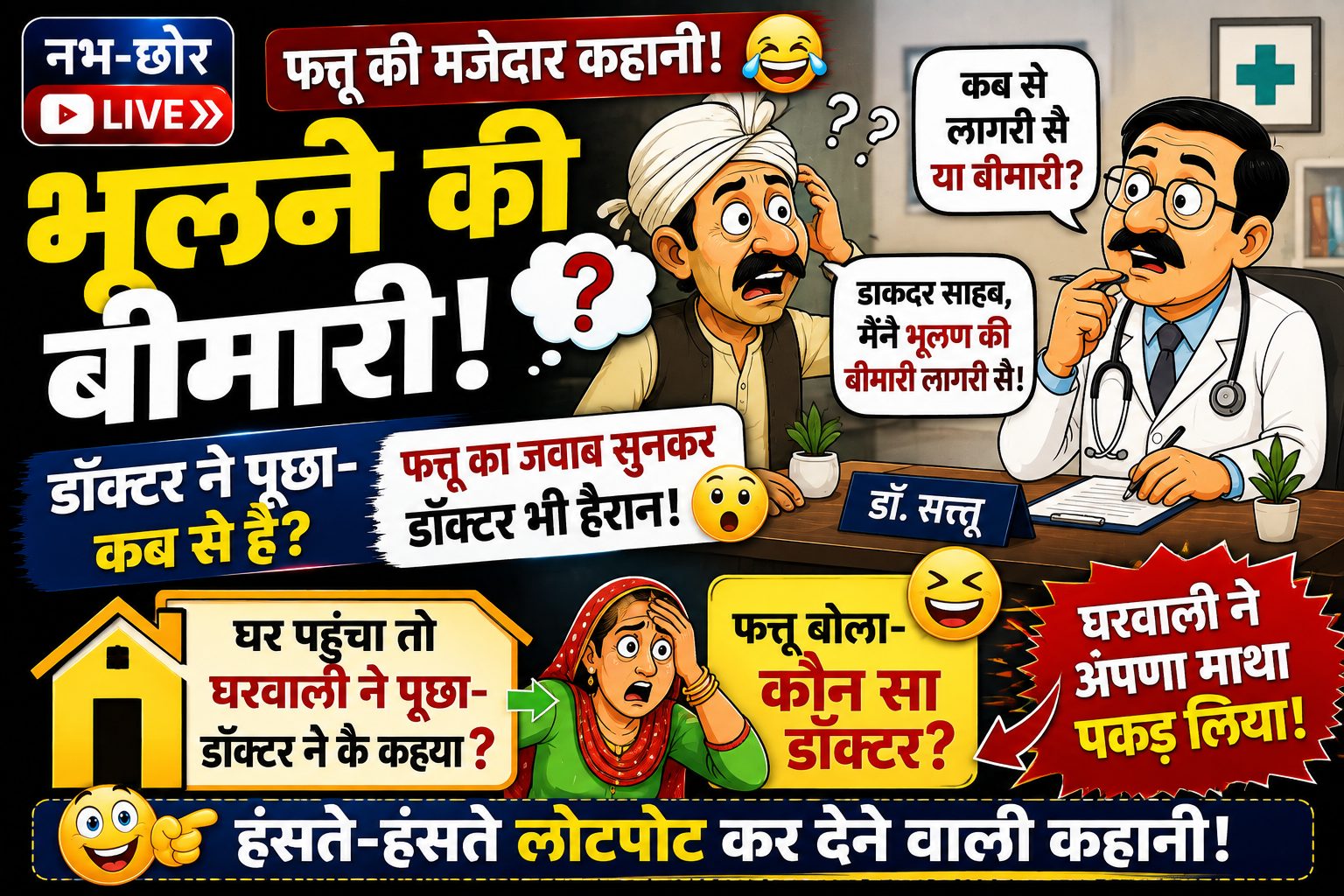 फत्तू की भूलने की बीमारी 😂 डॉक्टर ने पूछा- कब से है? जवाब सुनकर डॉक्टर भी रह गया हैरान!
