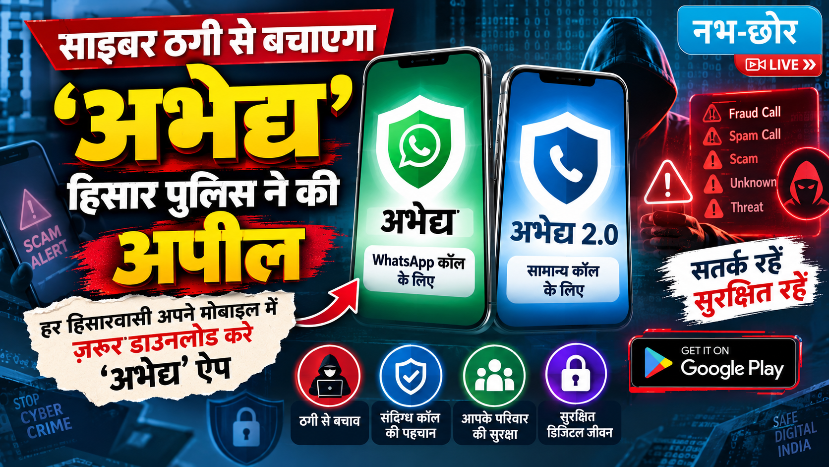 साइबर ठगी से बचाएगा ‘अभेद्य’, हिसार पुलिस ने की अपील