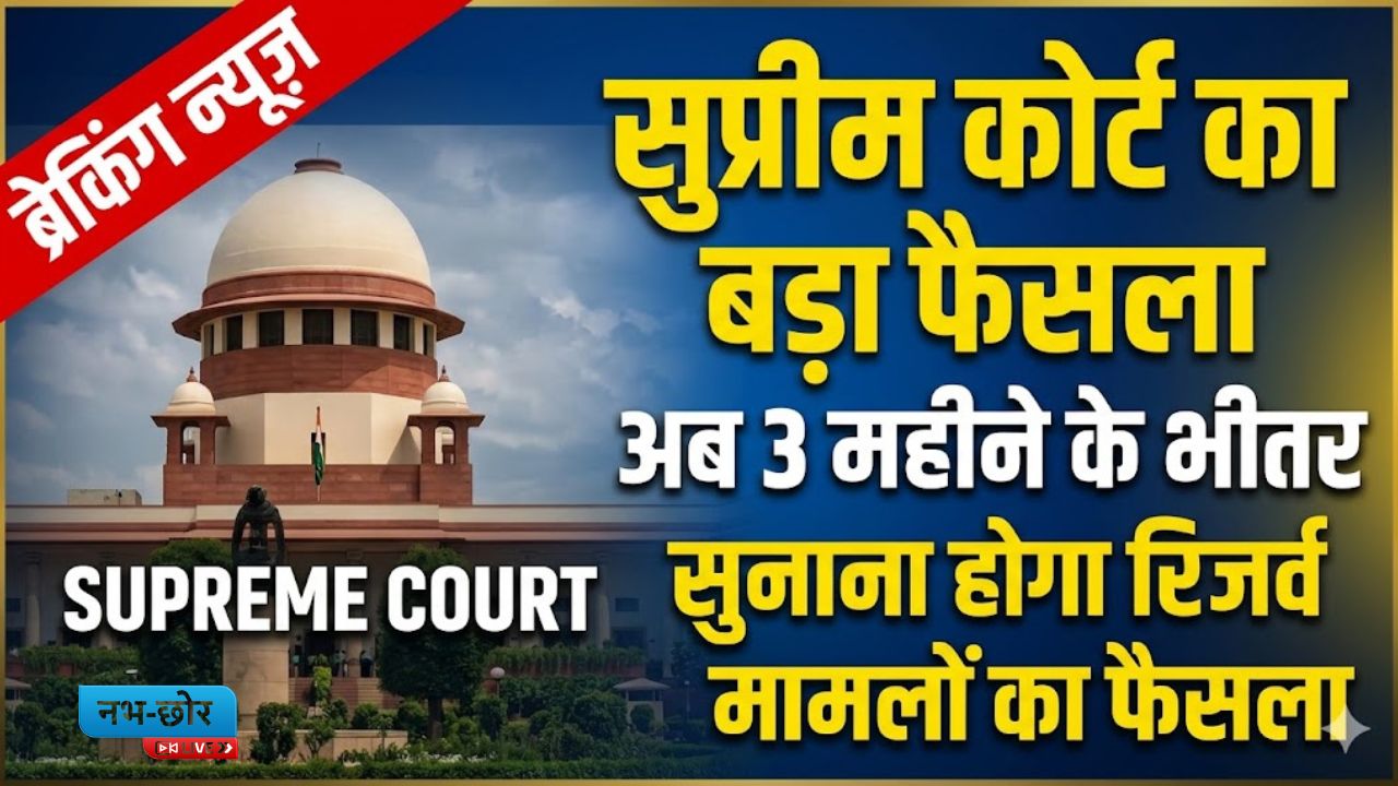 Supreme Court News : सुप्रीम कोर्ट का बड़ा फैसला, अब 3 महीने के भीतर सुनाना होगा रिजर्व मामलों का फैसला