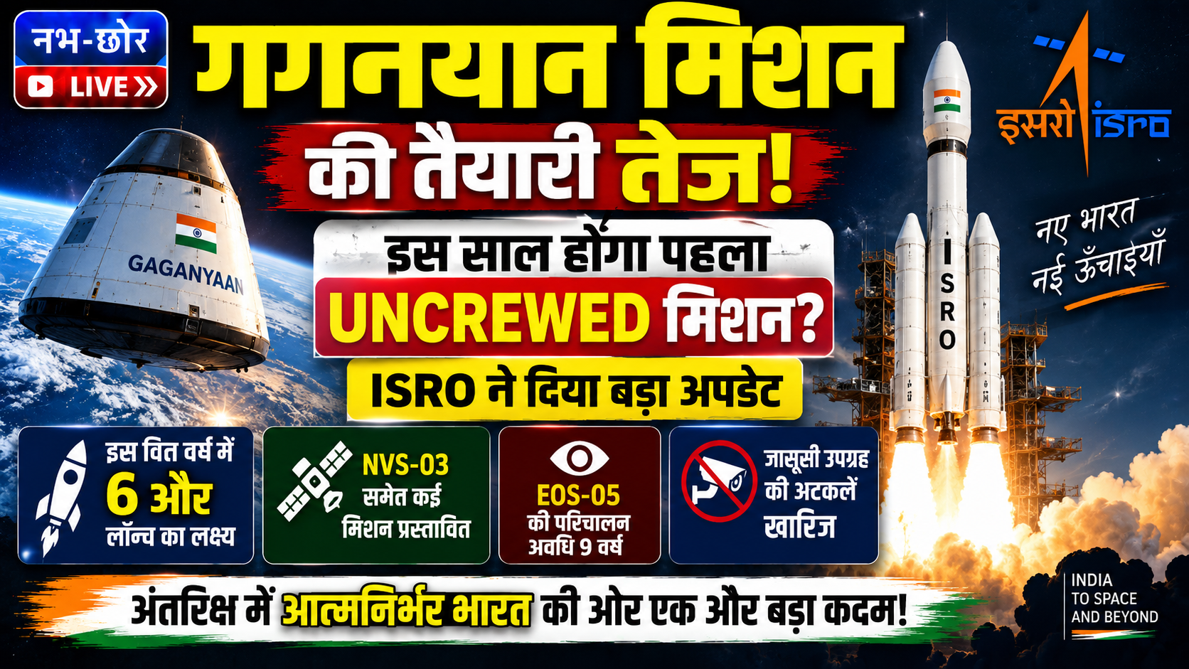 Gaganyaan Mission: इस साल पहला मानवरहित मिशन लॉन्च करने की तैयारी तेज, ISRO ने बताया पूरा प्लान